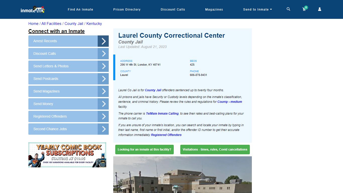 Laurel County Correctional Center - Inmate Locator - London, KY