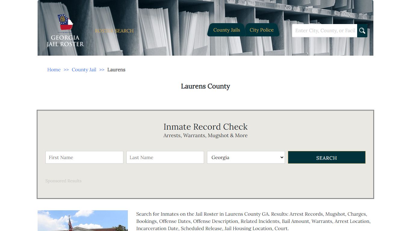 Laurens County | Georgia Jail Inmate Search