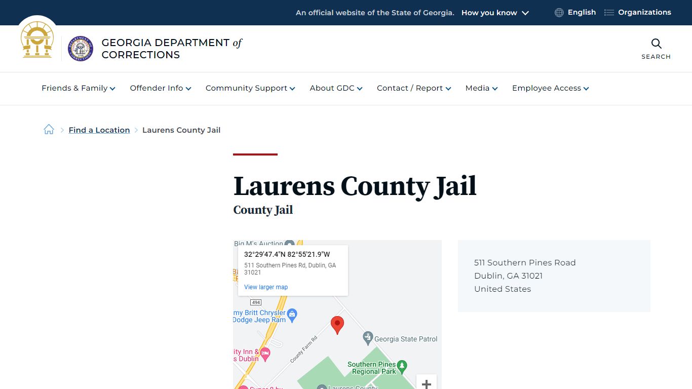 Laurens County Jail | Georgia Department of Corrections