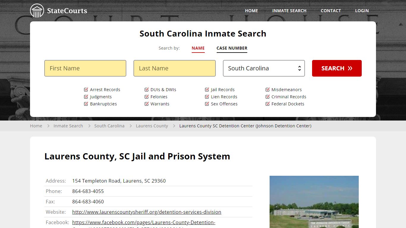 Laurens County, SC Jail and Prison System - State Courts