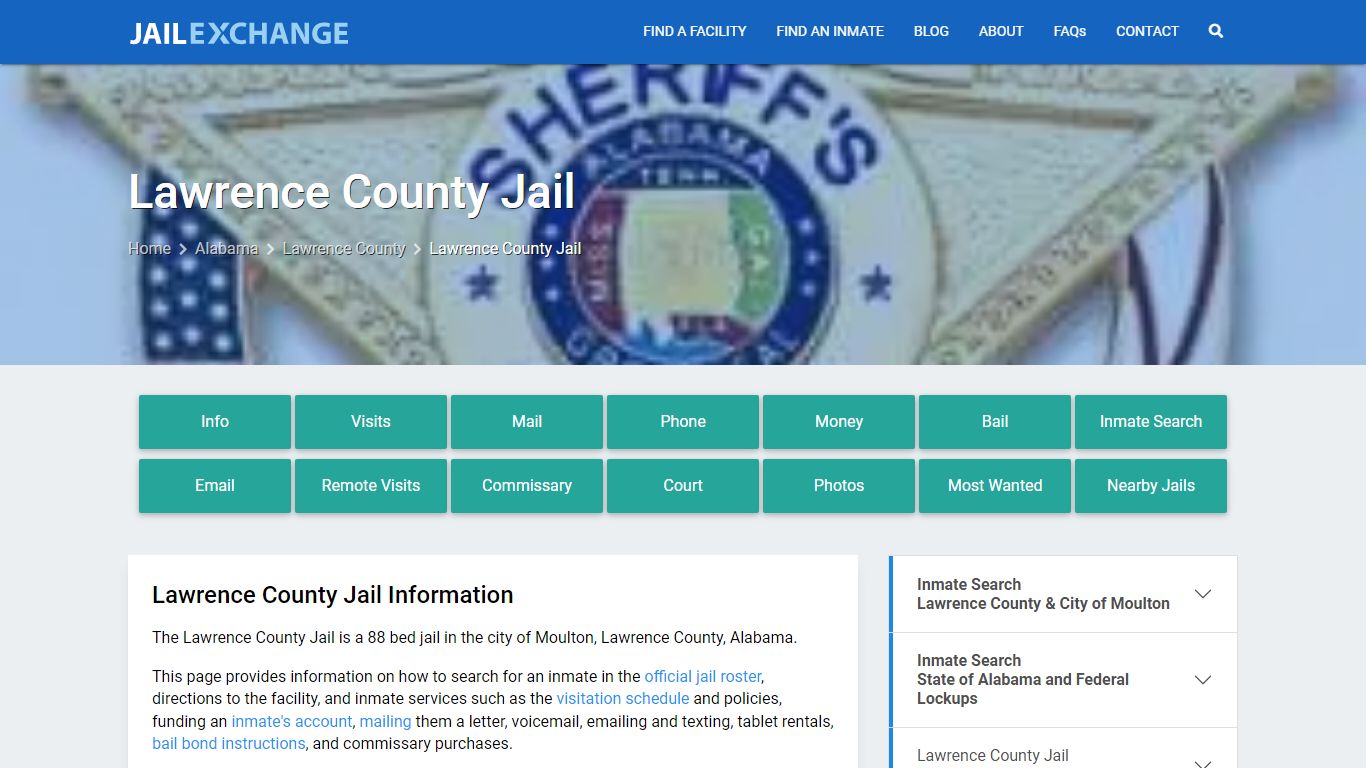 Lawrence County Jail, AL Inmate Search, Information