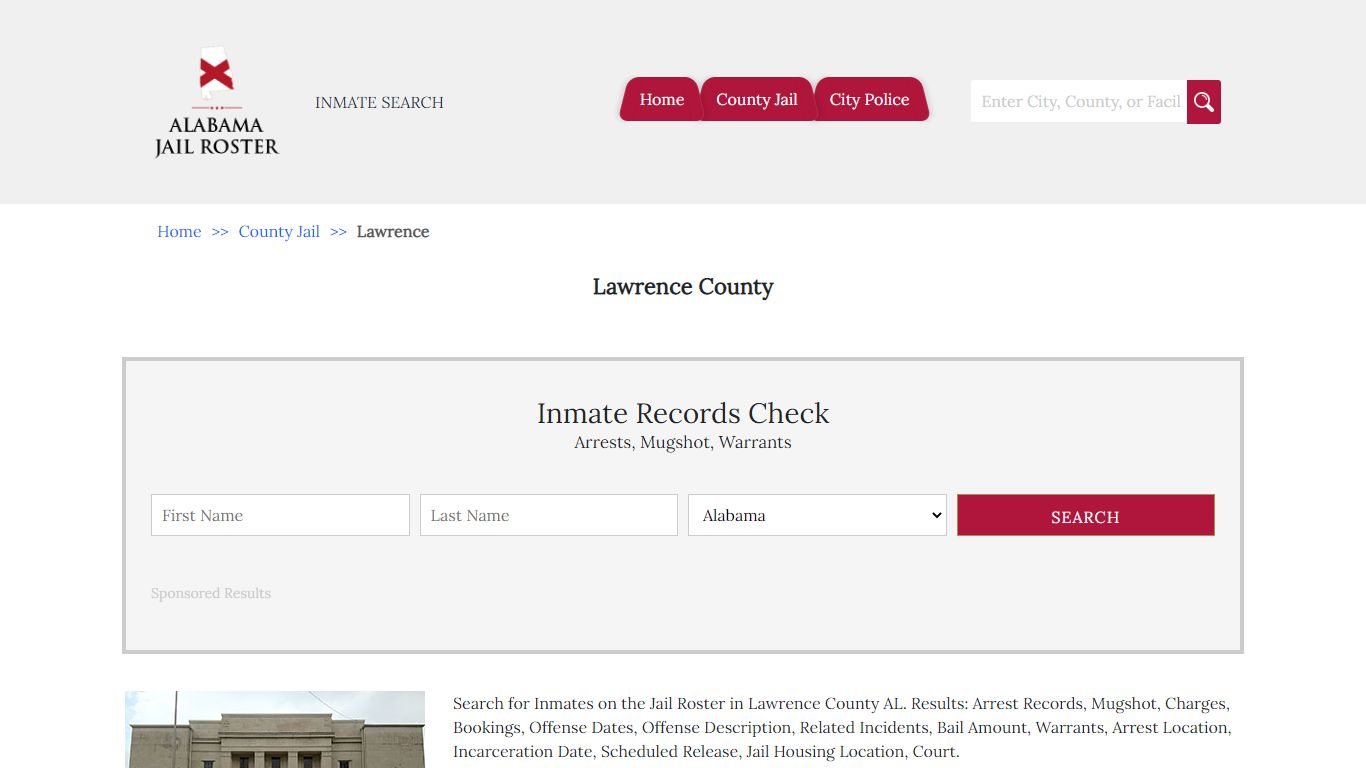 Lawrence County | Alabama Jail Inmate Search