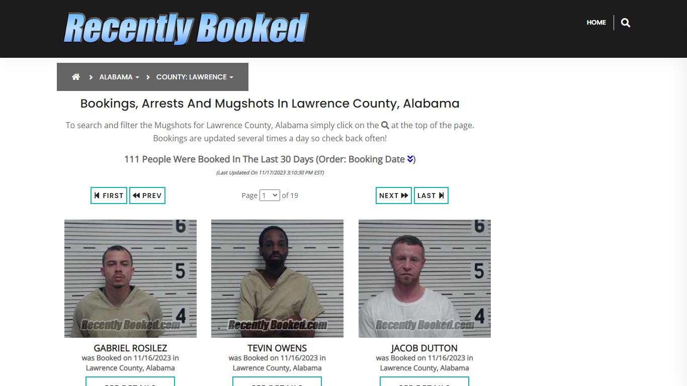 Bookings, Arrests and Mugshots in Lawrence County, Alabama