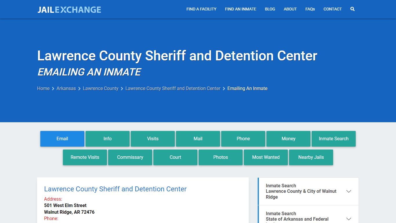 Inmate Text, Email - Lawrence County Sheriff and Detention Center, AR