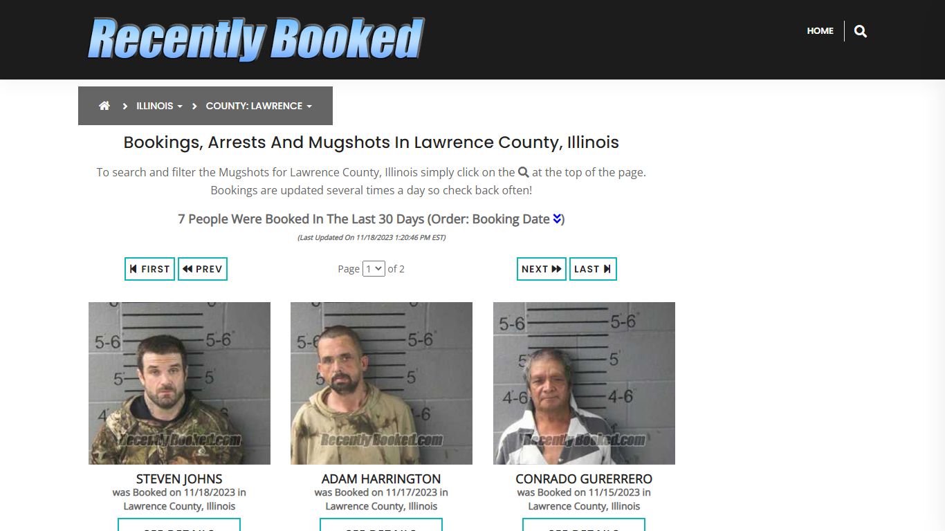 Recent bookings, Arrests, Mugshots in Lawrence County, Illinois