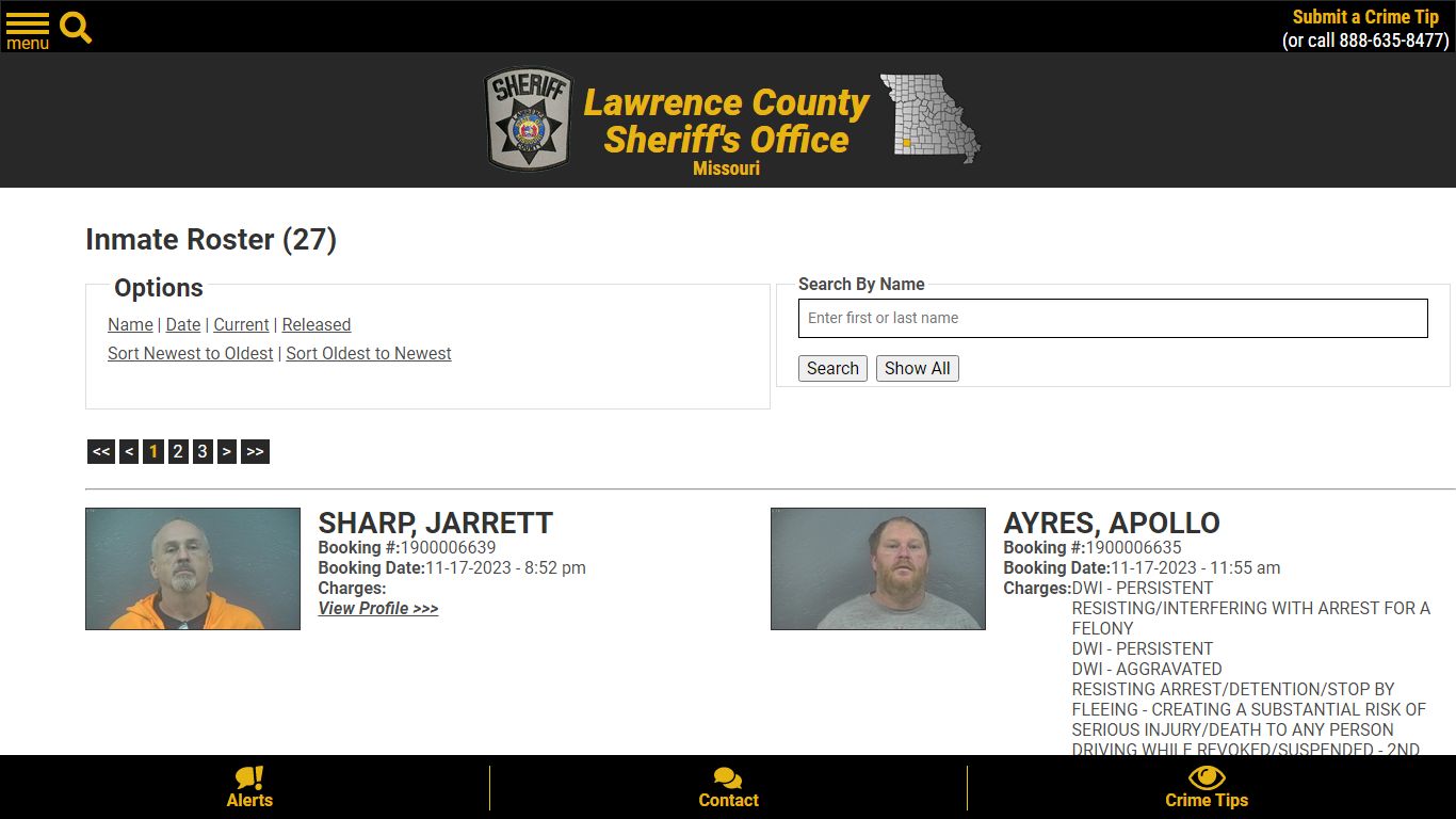 Inmate Roster (40) - Lawrence County Sheriff MO