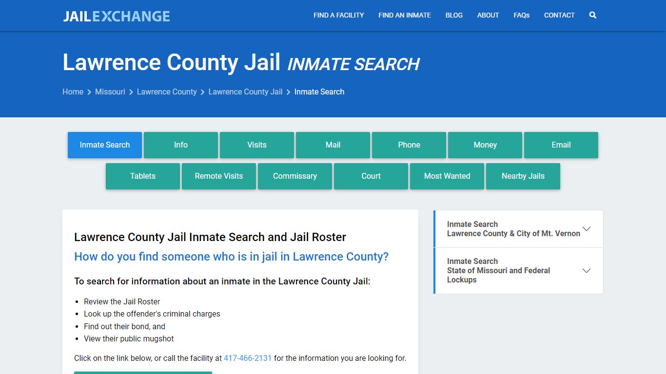 Inmate Search: Roster & Mugshots - Lawrence County Jail, MO