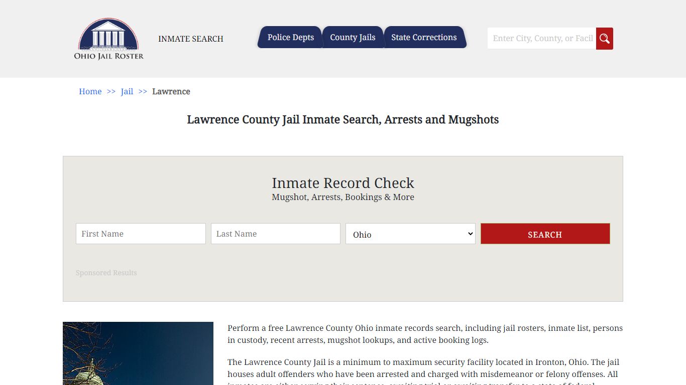 Lawrence County Jail Inmate Search, Arrests and Mugshots