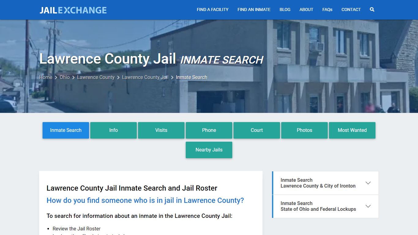 Lawrence County Jail Inmate Search - Jail Exchange