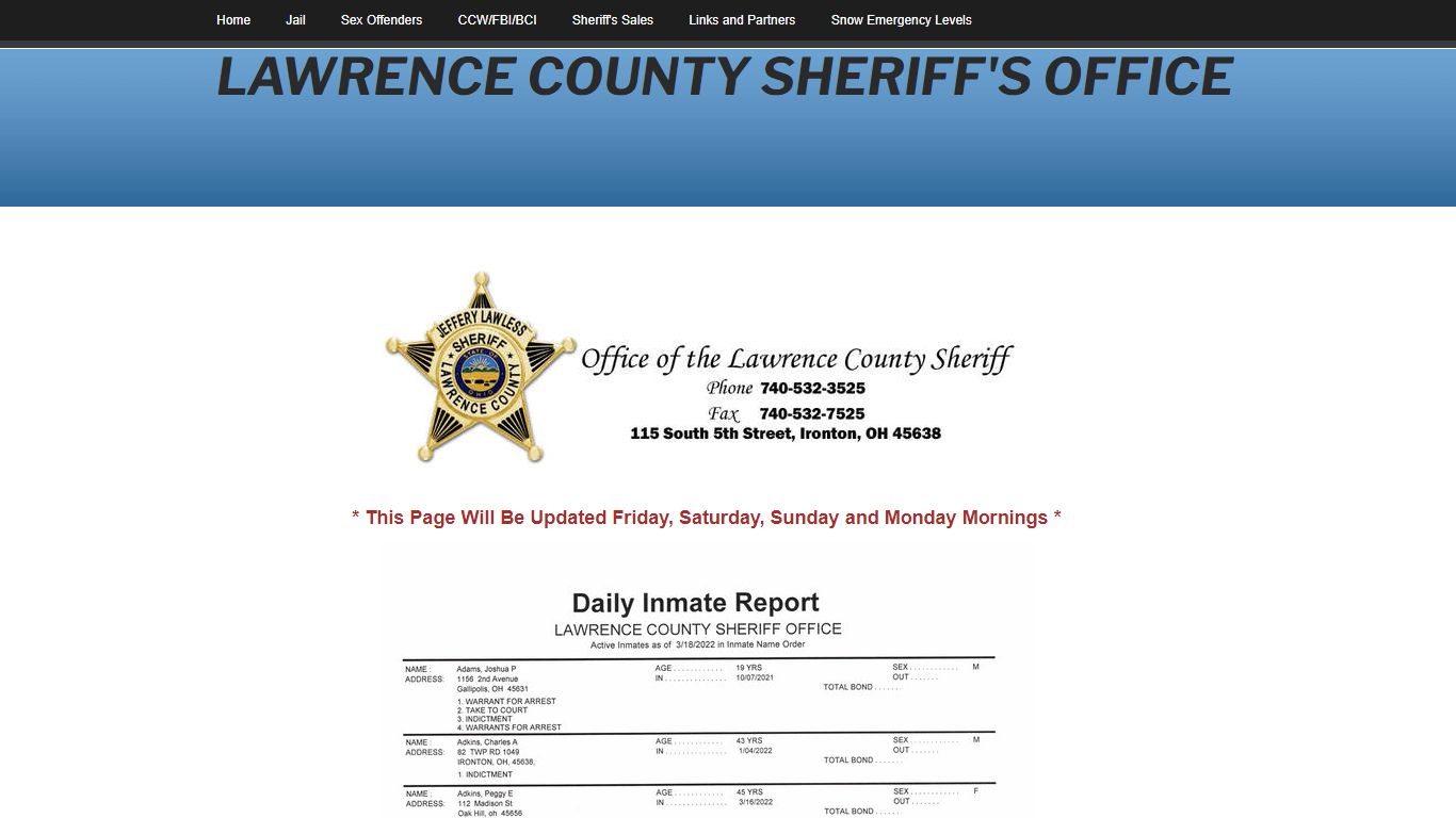 LCSO INMATES - LAWRENCE COUNTY SHERIFF'S OFFICE