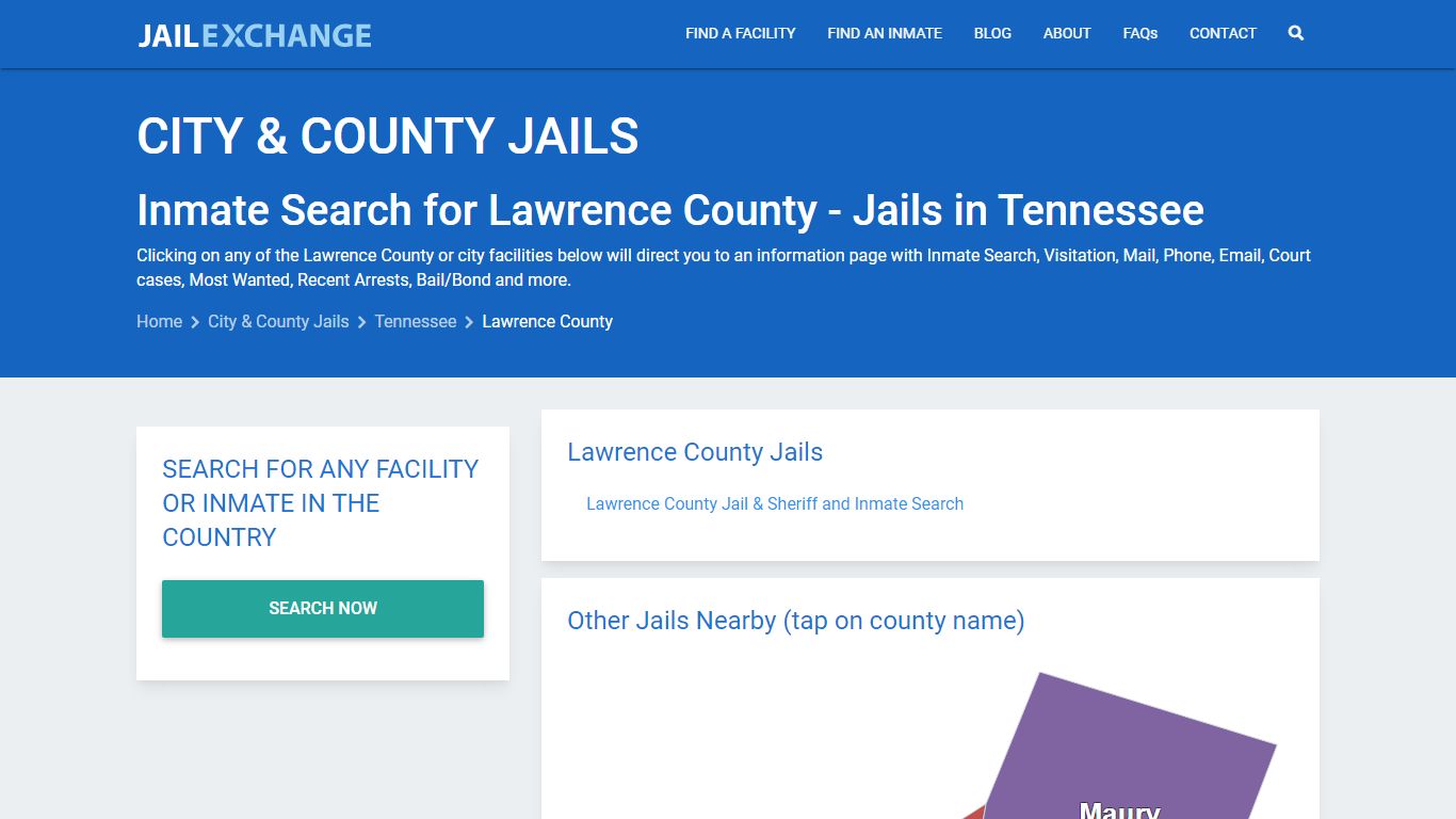 Inmate Search for Lawrence County | Jails in Tennessee - Jail Exchange