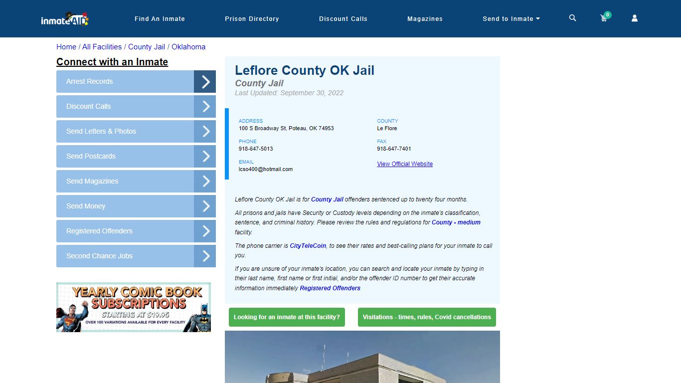 Leflore County OK Jail - Inmate Locator - Poteau, OK