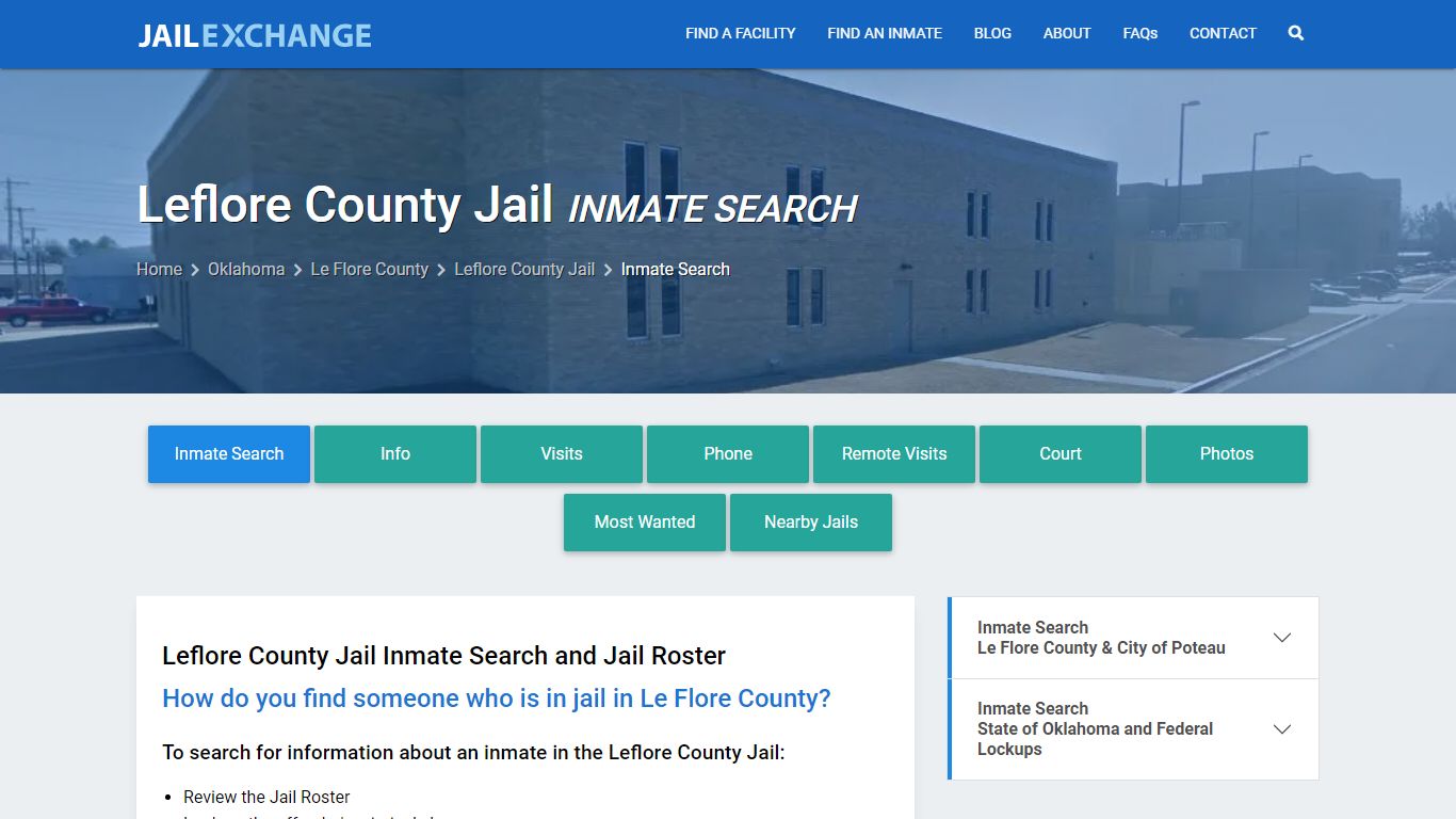 Inmate Search: Roster & Mugshots - Leflore County Jail, OK