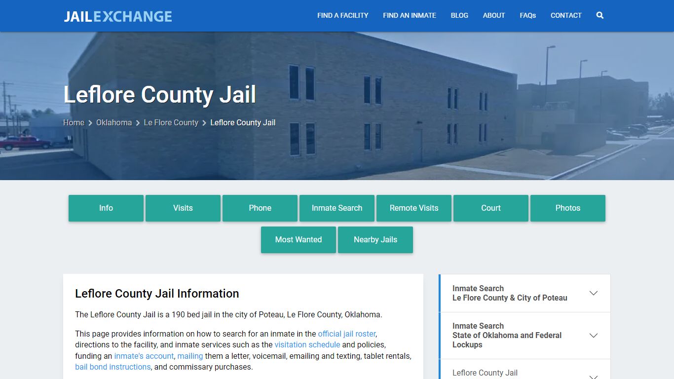 Leflore County Jail, OK Inmate Search, Information