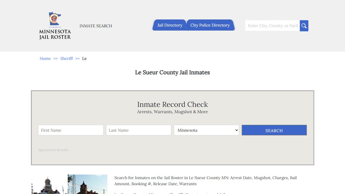 Le Sueur County Jail Inmates | Jail Roster Search - Minnesota Jail Roster