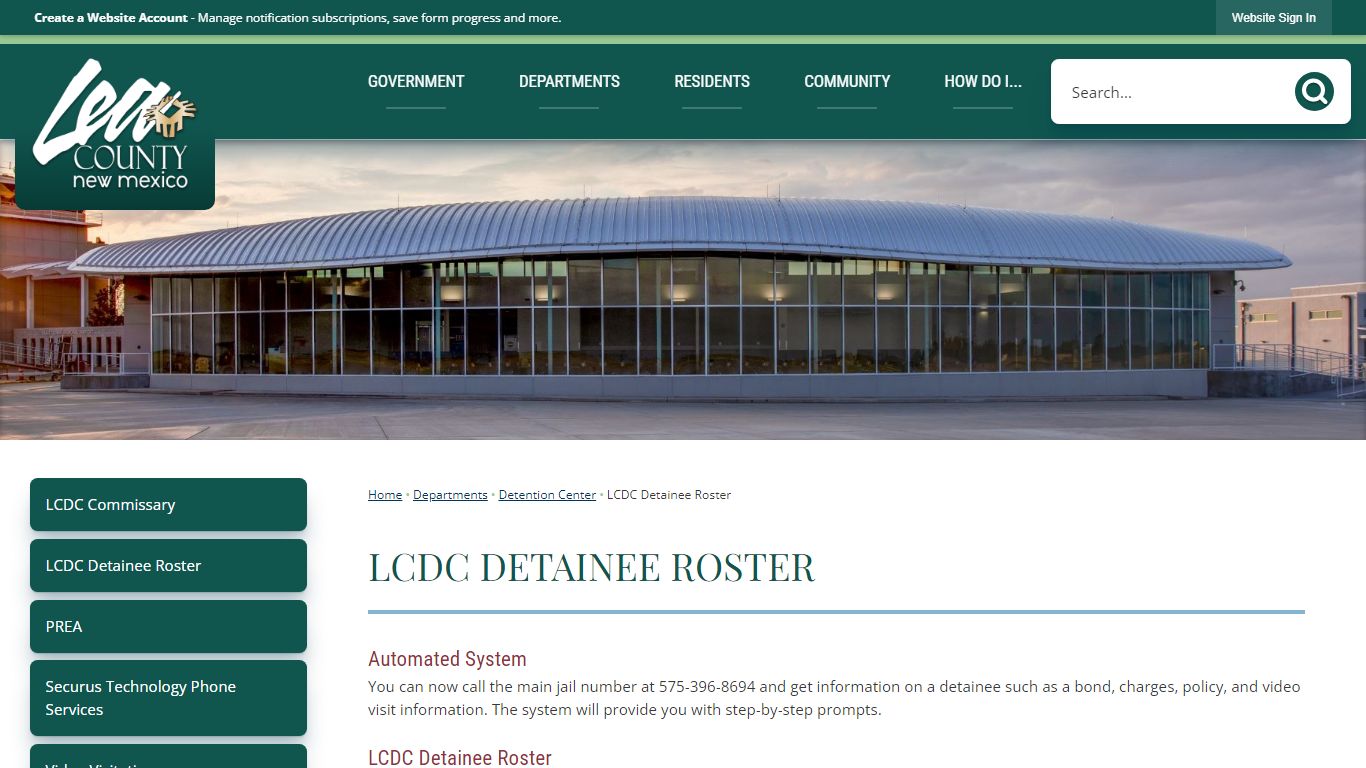LCDC Detainee Roster | Lea County, NM