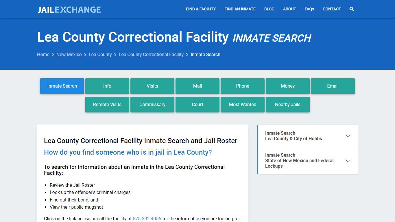 Lea County Correctional Facility Inmate Search - Jail Exchange