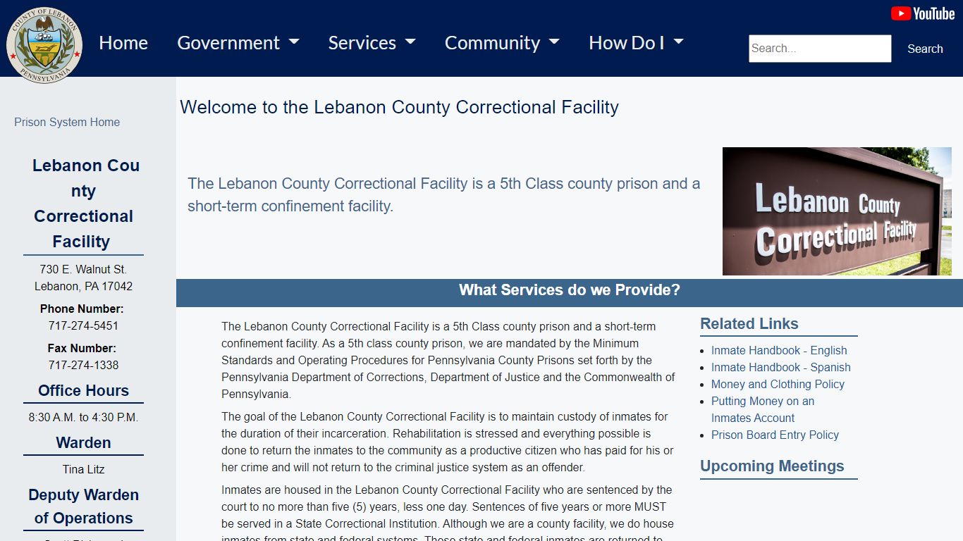 Lebanon County PA - Prison System