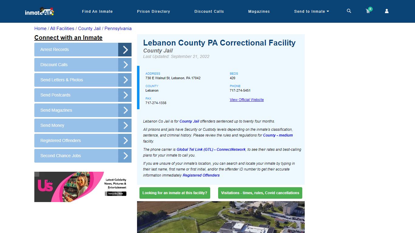 Lebanon County PA Correctional Facility - Inmate Locator - Lebanon, PA
