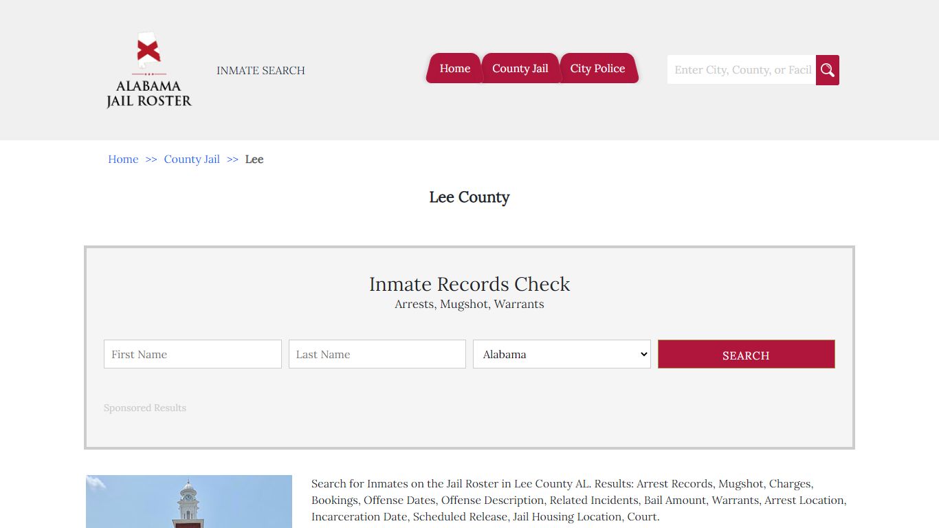 Lee County | Alabama Jail Inmate Search