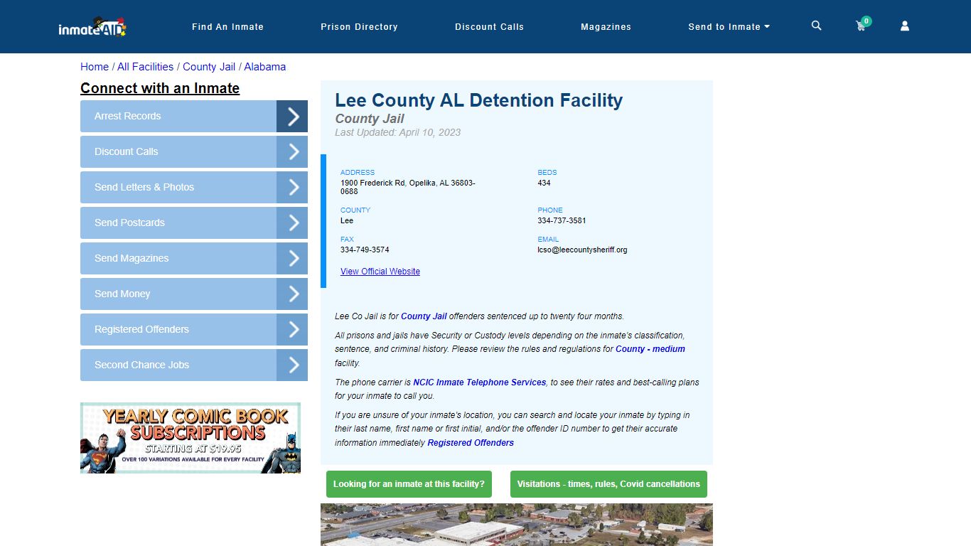 Lee County AL Detention Facility - Inmate Locator - Opelika, AL