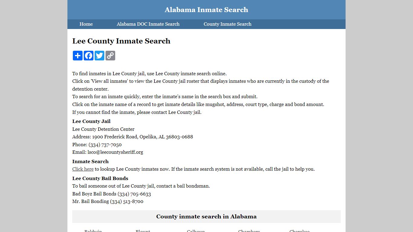 Lee County Inmate Search