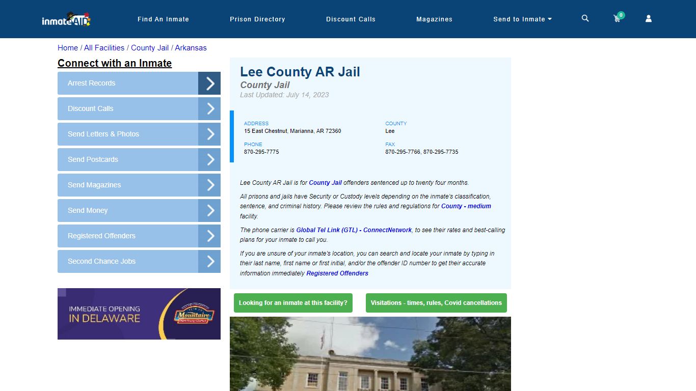 Lee County AR Jail - Inmate Locator - Marianna, AR