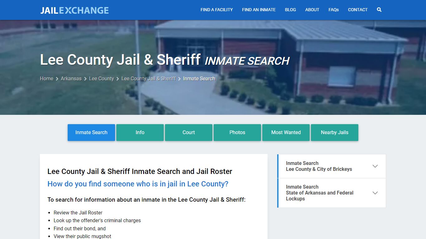 Inmate Search: Roster & Mugshots - Lee County Jail & Sheriff, AR