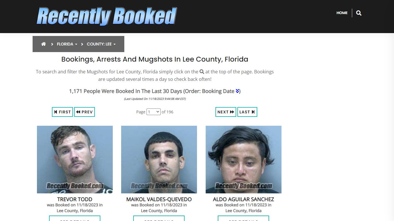 Recent bookings, Arrests, Mugshots in Lee County, Florida - Recently Booked