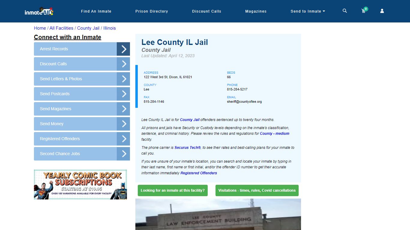 Lee County IL Jail - Inmate Locator - Dixon, IL