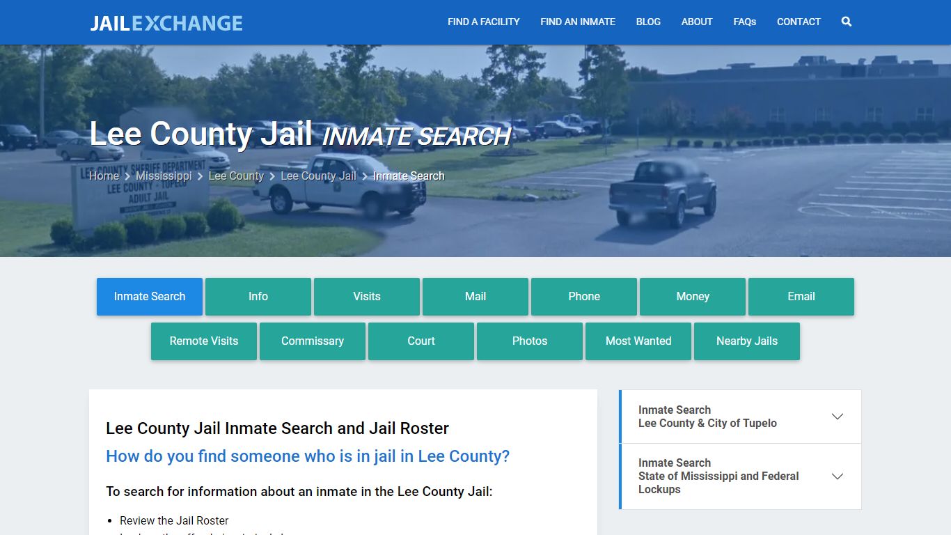 Inmate Search: Roster & Mugshots - Lee County Jail, MS