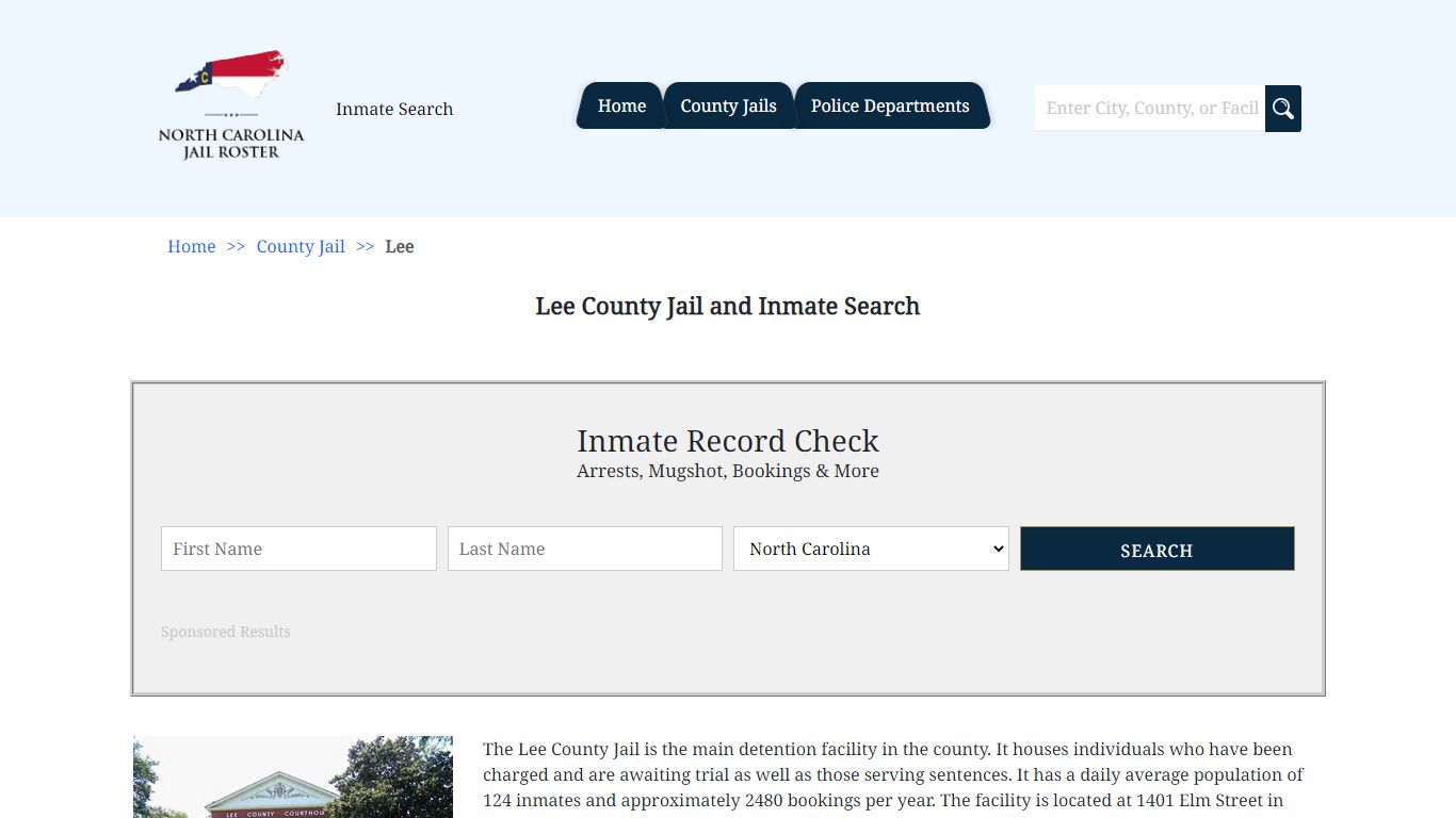 Lee County Jail and Inmate Search | North Carolina Jail Roster