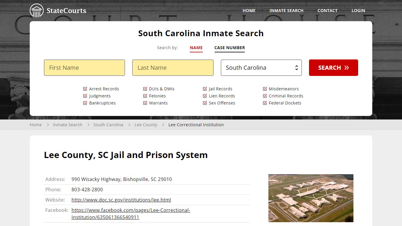 Lee County, SC Jail and Prison System - State Courts