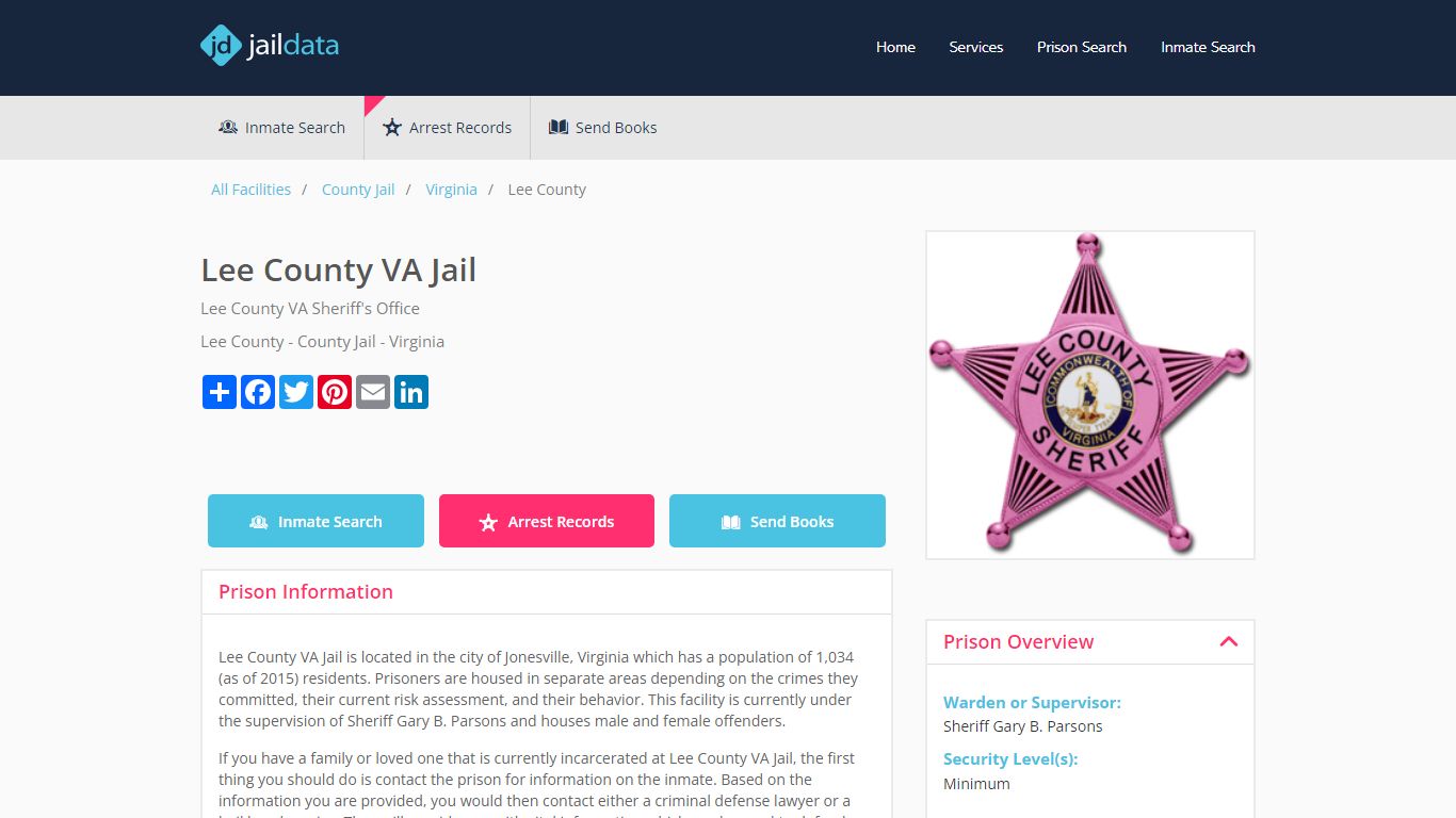 Lee County VA Jail Inmate Search and Prisoner Info - Jonesville, VA