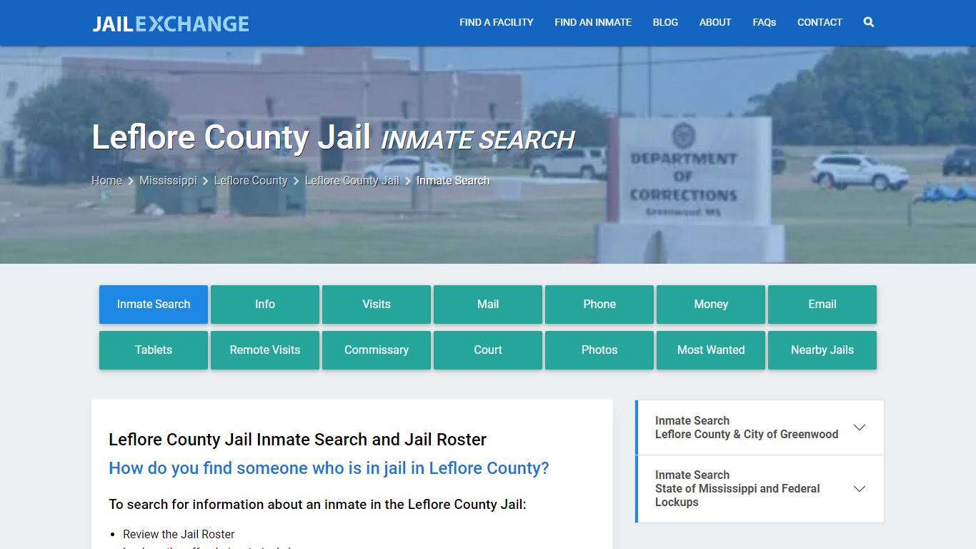 Inmate Search: Roster & Mugshots - Leflore County Jail, MS