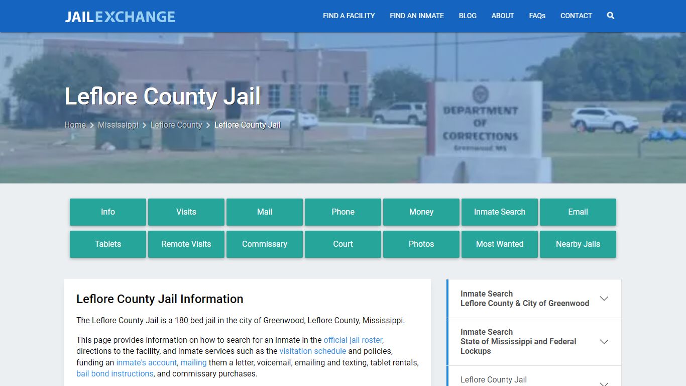 Leflore County Jail, MS Inmate Search, Information