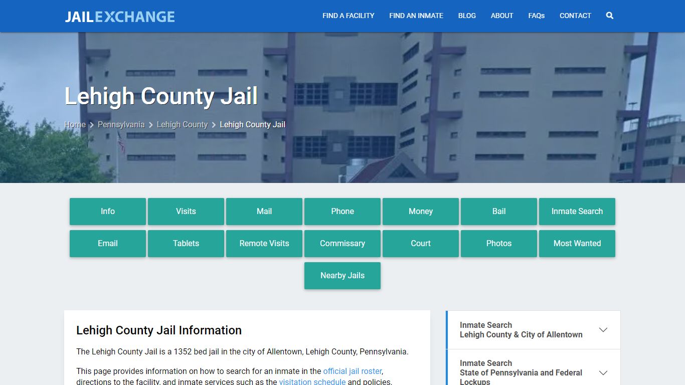 Lehigh County Jail, PA Inmate Search, Information