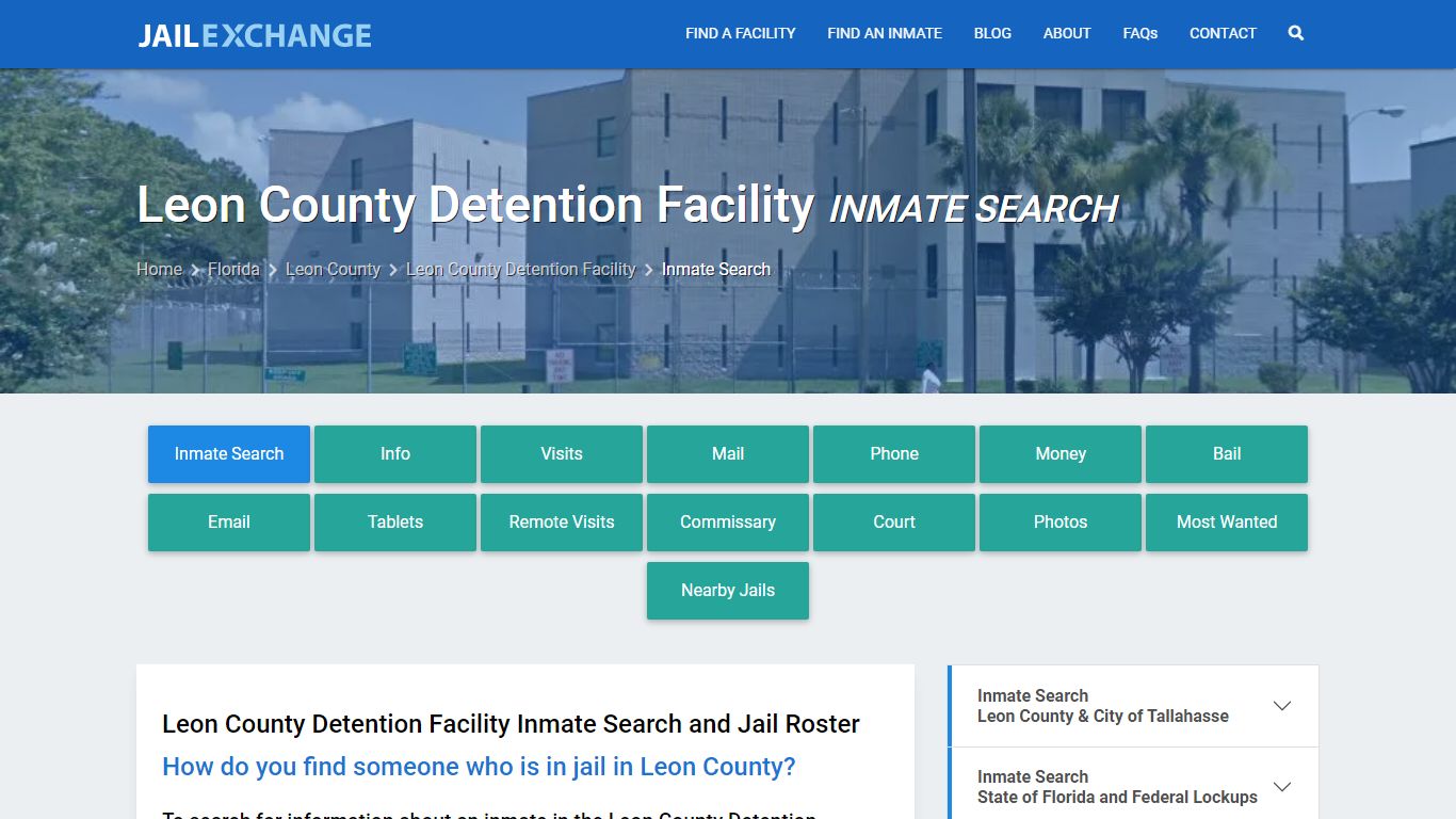 Leon County Detention Facility Inmate Search - Jail Exchange