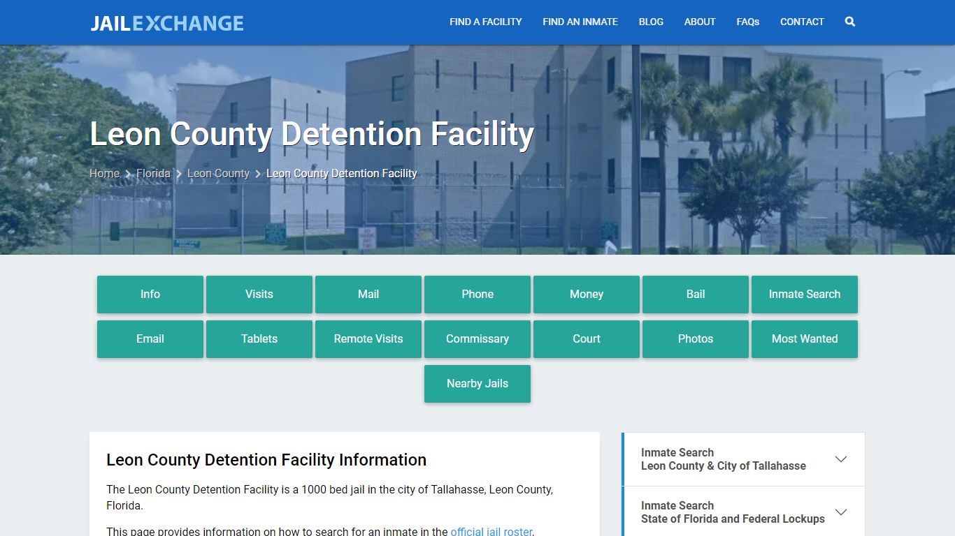 Leon County Detention Facility, FL Inmate Search, Information