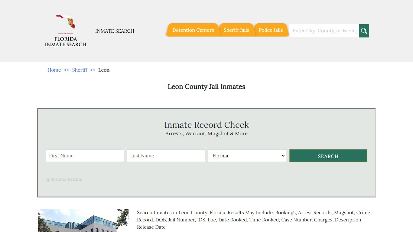 Leon County Jail Inmates | Florida Inmate Search