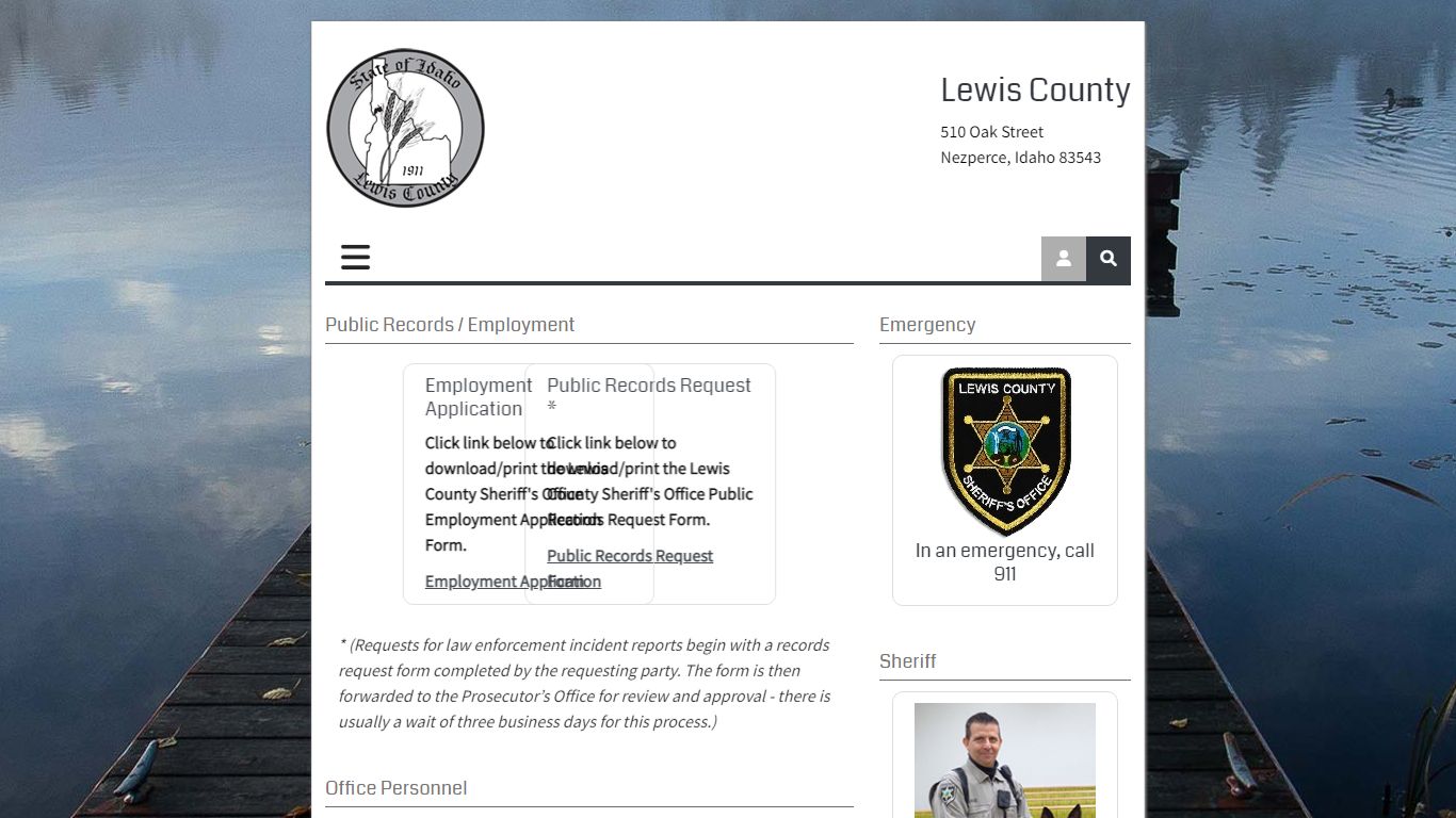 Sheriff - Lewis County, Idaho