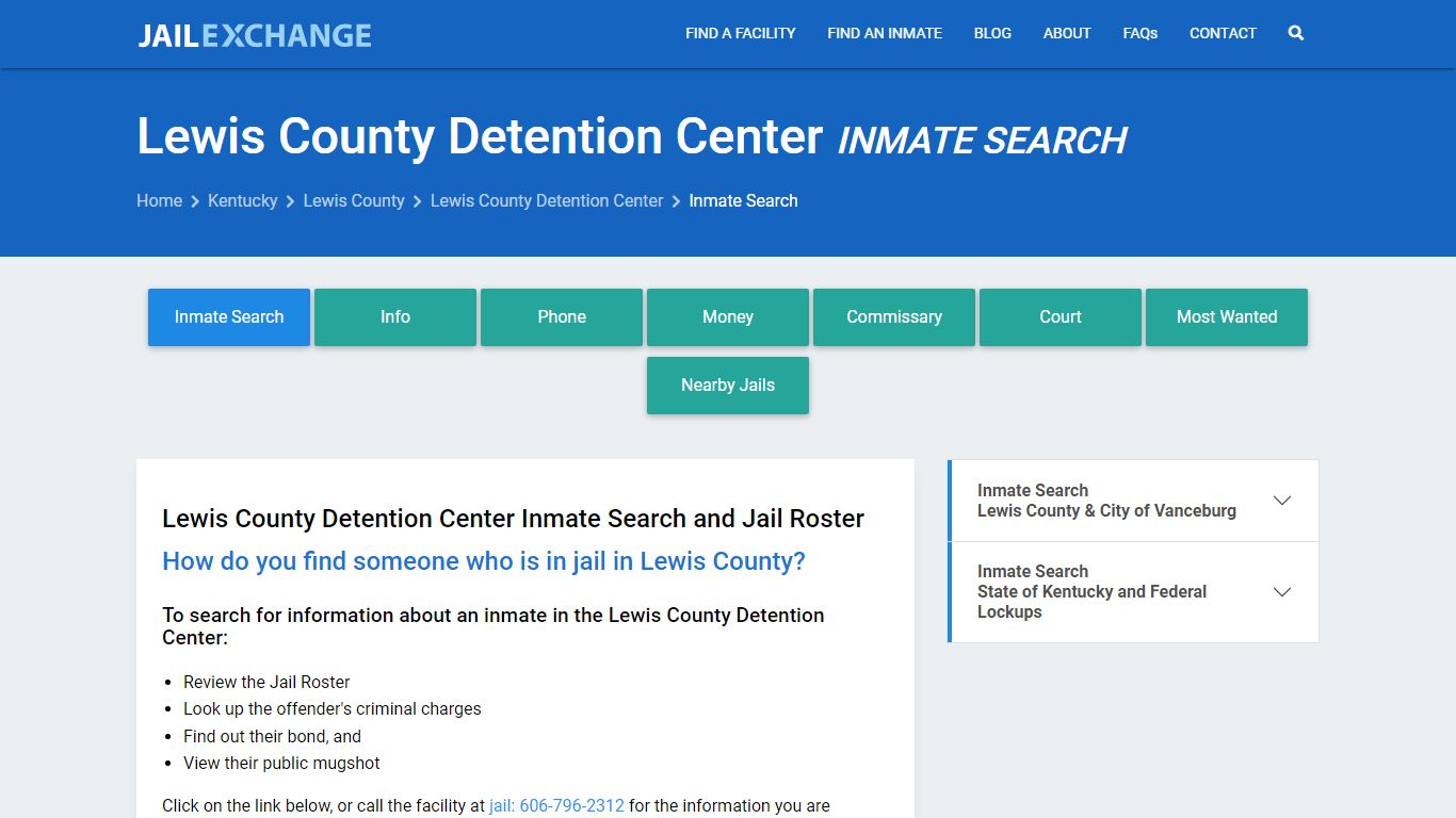Lewis County Detention Center Inmate Search - Jail Exchange