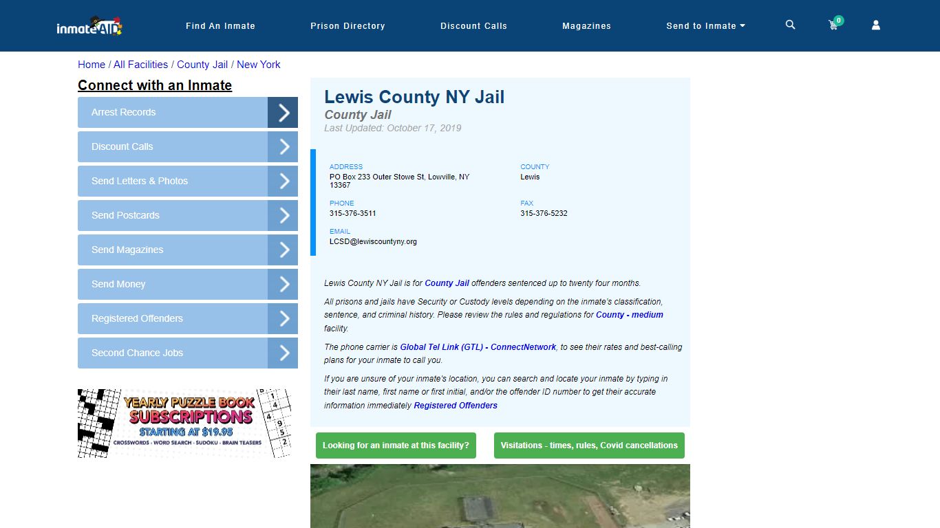 Lewis County NY Jail - Inmate Locator - Lowville, NY