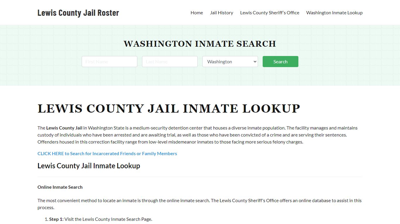 Lewis County Jail Roster Lookup, WA, Inmate Search