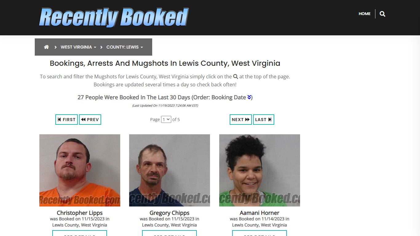 Bookings, Arrests and Mugshots in Lewis County, West Virginia