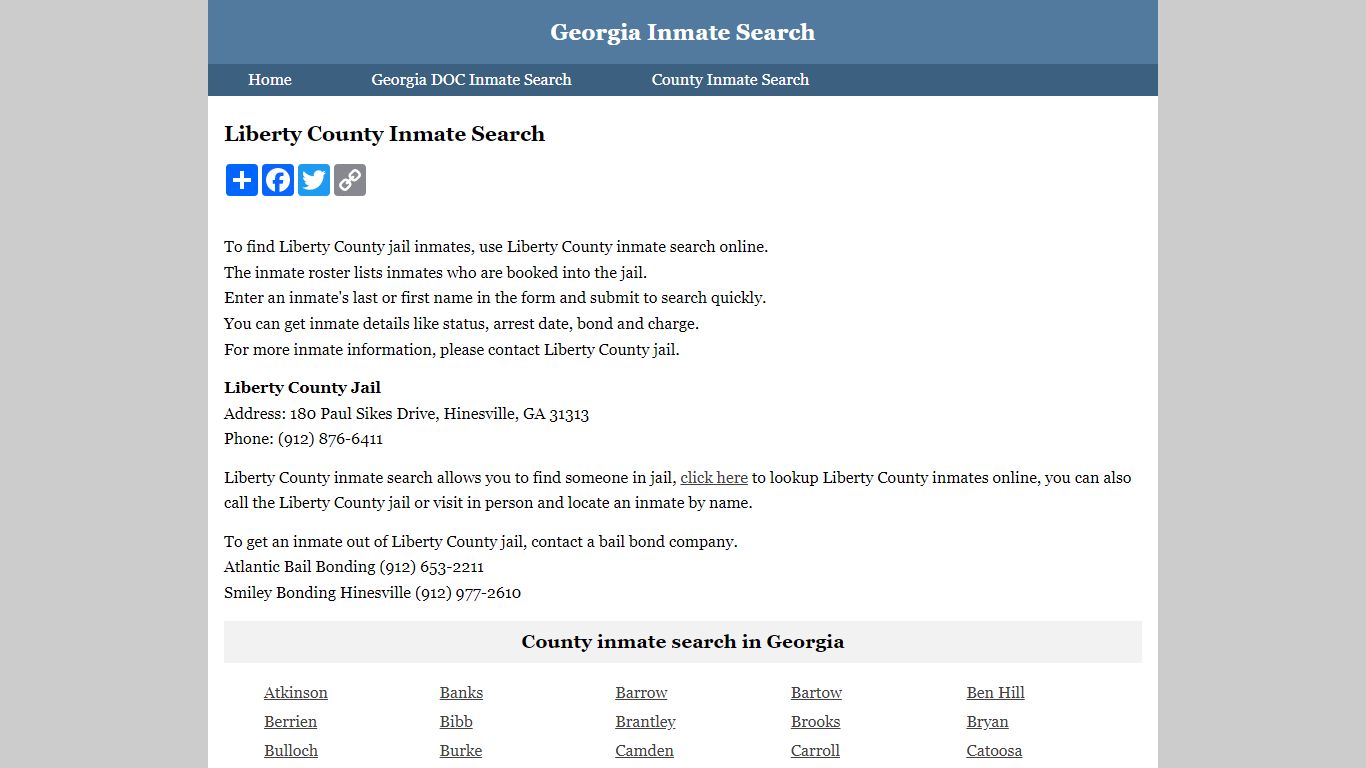 Liberty County Inmate Search
