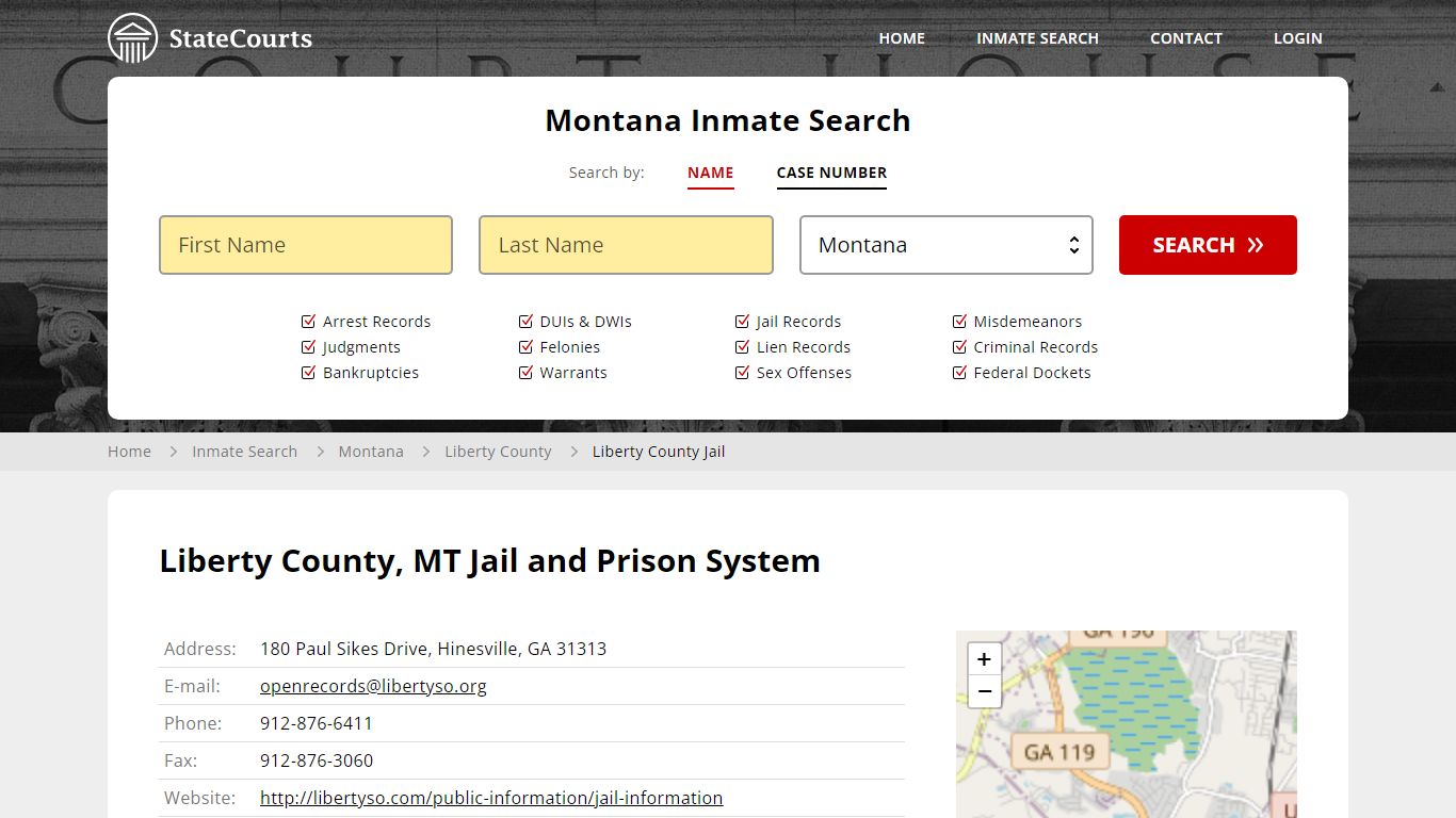 Liberty County Jail Inmate Records Search, Montana - StateCourts