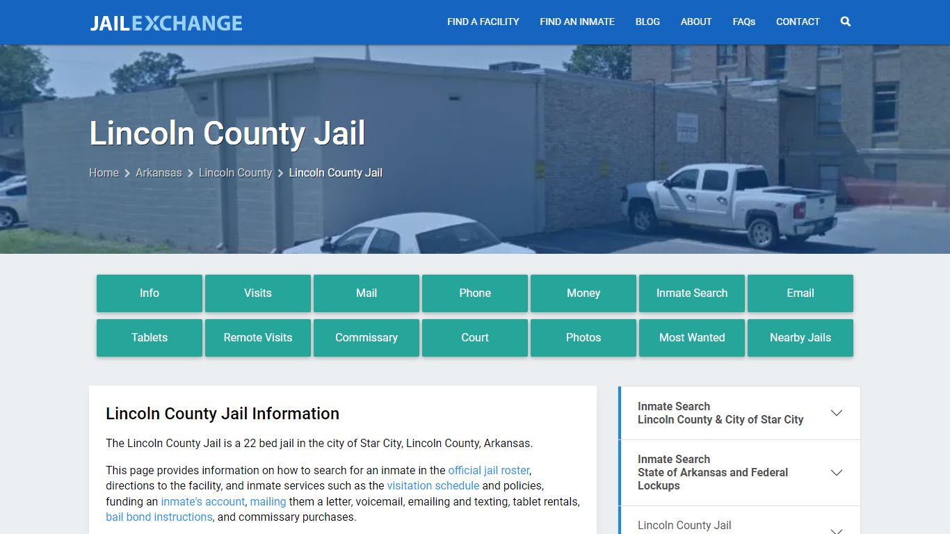 Lincoln County Jail, AR Inmate Search, Information