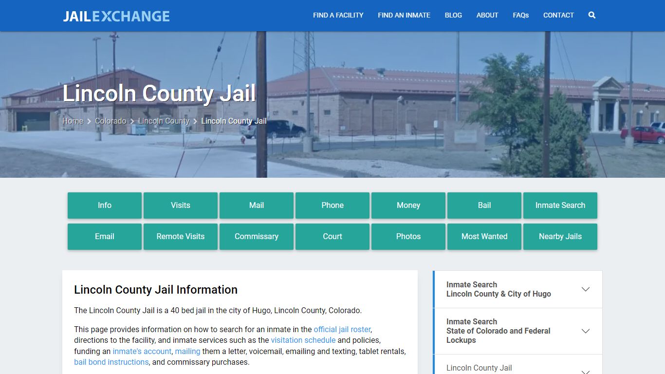 Lincoln County Jail, CO Inmate Search, Information