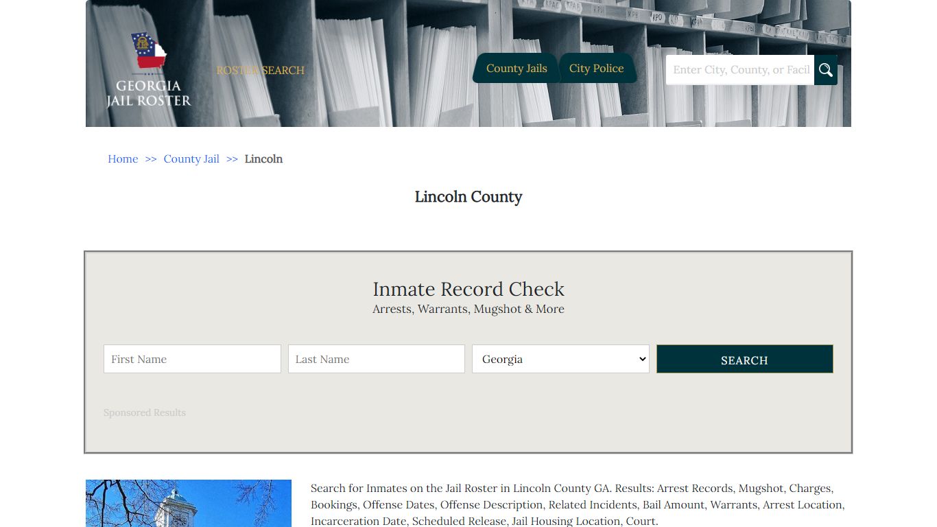 Lincoln County | Georgia Jail Inmate Search